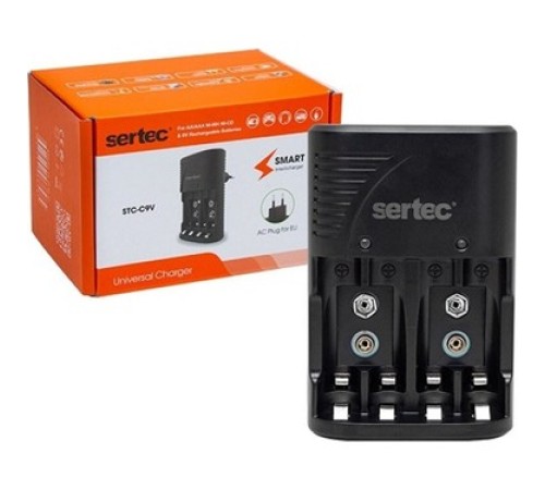 Sertec STC-C802 AA-AAA-9V Uyumlu 4lü Pil Şarj Aleti