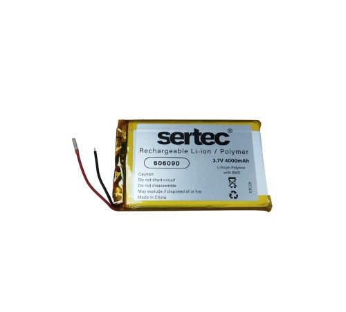 Sertec 606090 3.7V 4000mAh Li-Polymer Pil (Devreli/1.5A)