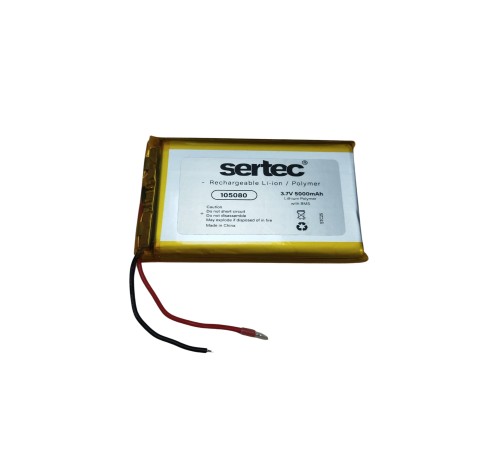 Sertec 105080 3.7V 5000 mAh Li-Polymer Pil (Devreli/1.5A)