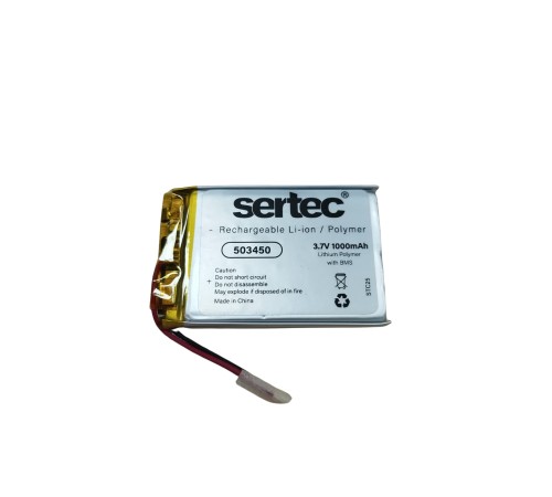 Sertec 503450 3.7V 1000 MAh Li-Polymer Pil (Devreli/1.5A)