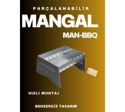 Katlanabilir Mangal - Portatif Katlanabilir Kamp ve Piknik Mangalı 1 MM Kalınlık (1550)