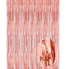 Rose Gold Püsküllü Kapı Perdesi - Parti, Bekarlığa Veda, Doğum Günü 1x2 m