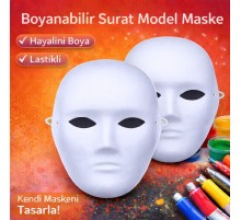 Boyanabilir Surat Model Maske – Lastikli | Kendin Tasarla