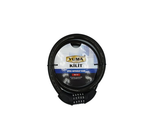 Yuma YM-747 120cm 20mm 5 Şifreli Siyah Motorsiklet Kilidi