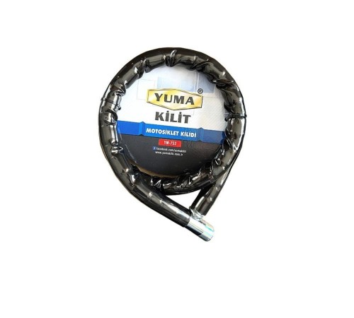 Yuma YM-752 Motorsiklet Kilidi Anahtarlı Körüklü Siyah ( Boy : 120cm-çap : 22mm )