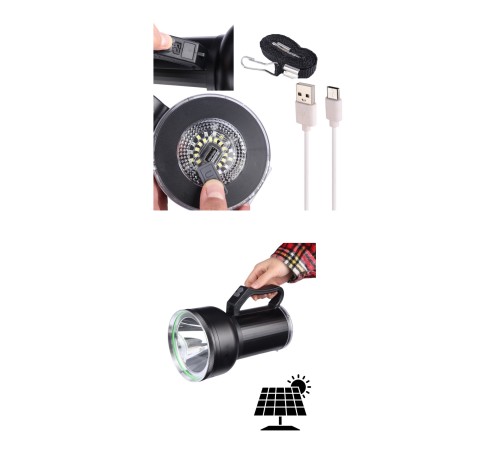 Taşınabilir Solar Şarjlı LED Fener Powerbank Özellikli Kamp ve Acil Durum İçin Süper Parlak Işık