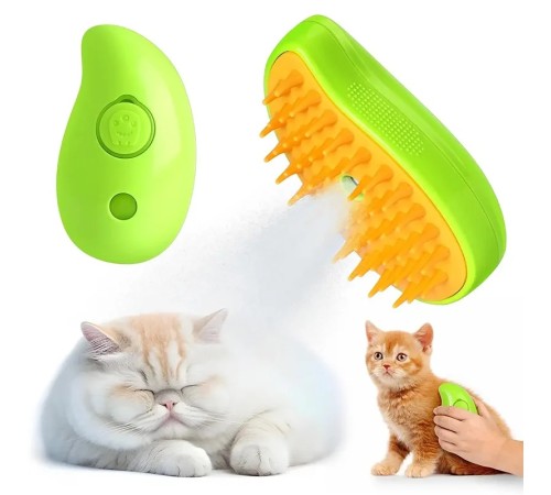 Buharlı Yumuşak Silikon Uçlu Kedi - Köpek Tüy Tarama Tarağı Yıkama Tımar Fırçası