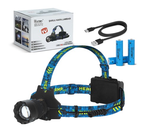Cree P360 12.000 Lümen Şarjlı Kafa Lambası WT-627