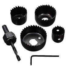 6 PARÇA BUAT AÇMA PANÇ SETİ 32-38-44-54MM & 3/8 HEX ANAHTAR METAL AHŞAP PLASTİK DELİK AÇMA