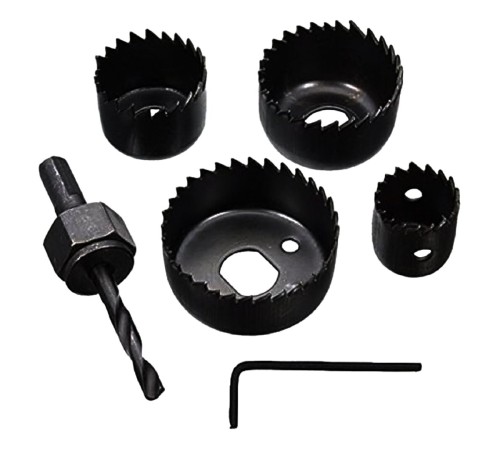 6 PARÇA BUAT AÇMA PANÇ SETİ 32-38-44-54MM & 3/8 HEX ANAHTAR METAL AHŞAP PLASTİK DELİK AÇMA