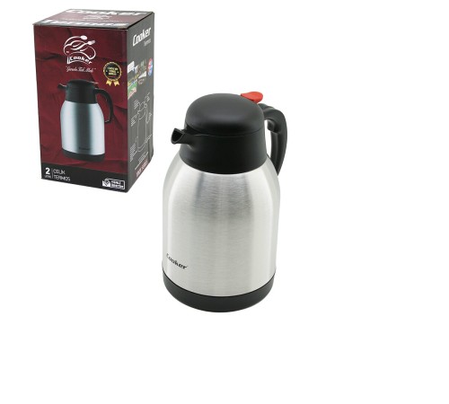 TERMOS 2LT 304 ÇELİK TERMOS INOX SERİSİ 12 SAAT SICAK 24 SAAT SOĞUK ÇİFT CONTALI KAPAK