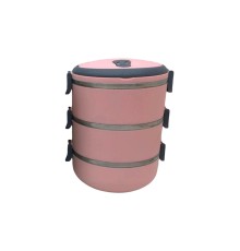 YEMEK TERMOSU AÇIK PEMBE 3LÜ SEFER TASI SAKLAMA KABI 1.8LT