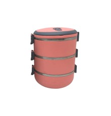YEMEK TERMOSU KOYU PEMBE 3LÜ SEFER TASI SAKLAMA KABI 1.8LT