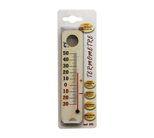 AHŞAP 3.5 X 15CM DERECE ODA TERMOMETRESİ İÇ / DIŞ KURŞUN VE CİVA İÇERMEZ