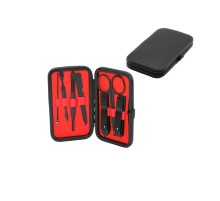 7 PCS - SİYAH MANİKÜR - PEDİKÜR SETİ SİYAH CÜZDAN MODELİ ÇANTALI