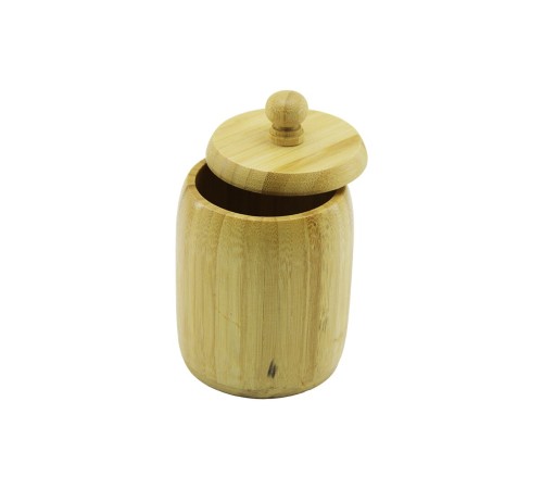 AHŞAP BAMBU ŞEKERLİK KAPAKLI ÇAP: 7.5CM DERİNLİK: 8.5CM NO : 8