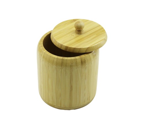 AHŞAP BAMBU ŞEKERLİK KAPAKLI ÇAP: 11.3CM DERİNLİK: 11CM NO:12