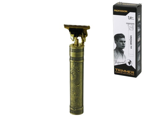 VINTAGE T9 ( T BIÇAK ) ( BASKILI PLASTİK GÖVDE ) ( ENSE ÇİZİM & SAÇ SAKAL KESME ) TRAŞ MAKİNESİ ( USB ŞARJLI )*100