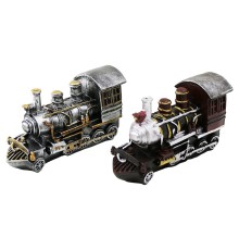 KUMBARA TREN VİNTAGE DEKORATİF BİBLO KUMBARA RENKLİ 20X12X8CM REÇİNE