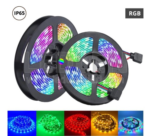 Rgb Şerit 5 Metre 16 Renkli Kumandalı Adaptörlü Çift Taraflı Bant