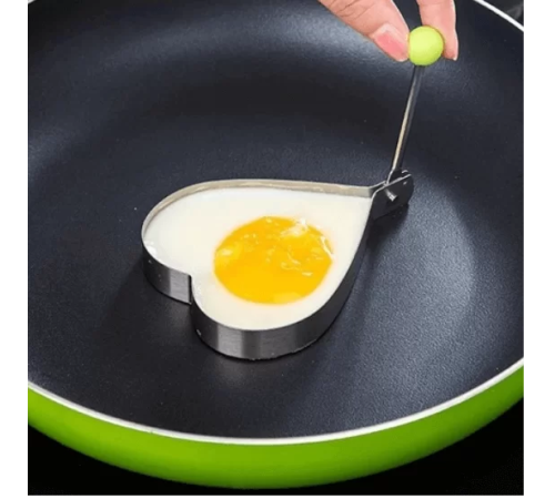 Metalik Kalp Şeklinde Metal Omlet Yumurta ve Krep Kalıpları