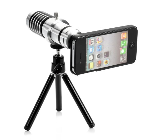 Iphone 5 5S - Iphone 4 4S Için Alüminyum 14X Optik Zoom Yakından Görüntü Çekme Dürbün
