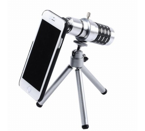 Iphone 5 5S - Iphone 4 4S Için Alüminyum 14X Optik Zoom Yakından Görüntü Çekme Dürbün