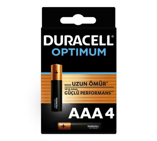 Duracell Optimum Alkalin AAA İnce Kalem Pil 4'Lü Paket