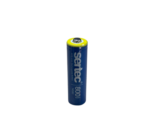 Sertec 3.7V Li-ion 14500 AA - 800 Mah 1C Şarjlı Pil (Başlı)