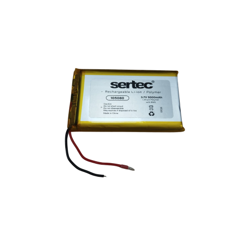 Sertec 105080 3.7V 5000 mAh Li-Polymer Pil (Devreli/1.5A)