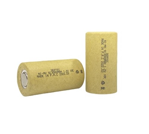 Sertec 1.2V Ni-Mh SC 3000 mAh. Kağıtlı Şarjlı Pil 10C (Başsız/Flat Head)
