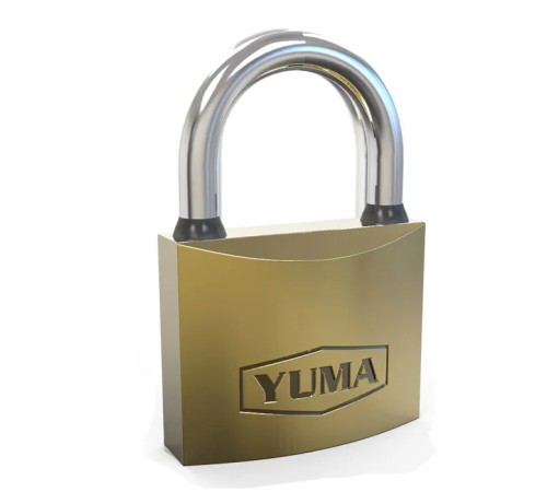 Yuma Sarı Kaplama Döküm Kısa Asma Kilit 63mm