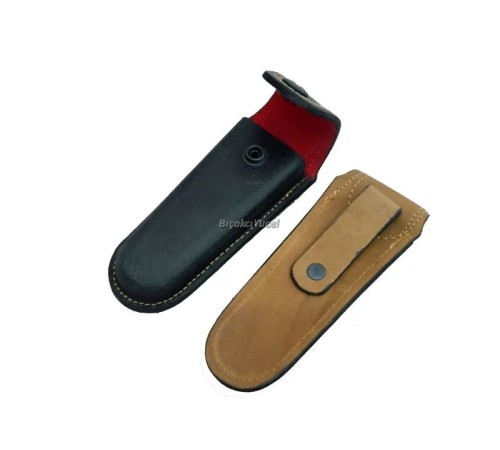 Hakiki Deri Çakı Kılıfı No:4 - 14 cm, Kemerlikli