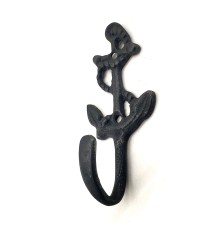 Antika Tarz Dekoratif Pirinç Halatlı, Çapa, Denizci, Gemici  Askı - 95x42mm,  Oksit