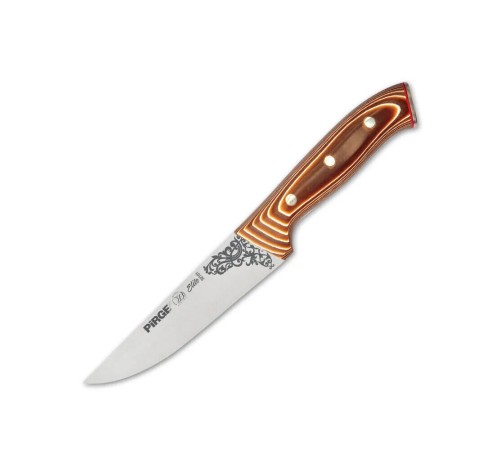 Pirge 32101 Elite Kurban, Kasap Bıçağı 14,5 cm - Kahverengi Perçinli Kompozit Sap