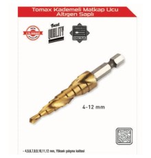 Tomax Kademeli Matkap Ucu 4-12 mm Arası - Altıgen Saplı