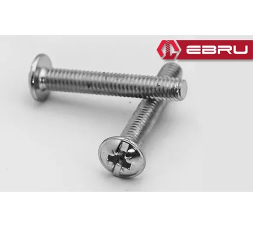 Ebru Yuvarlak Yıldız Başlı RYSB Kulp Vidası, Civata M4x25 - 50 Adet