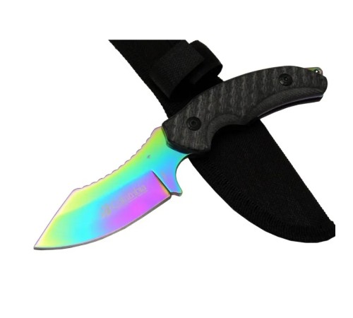 Columbia 156A Renkli Gökkuşağı Kamp Çakı Bıçağı 19 cm - Kılıflı