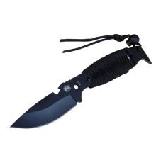 DPX Gear Assault 0238BK Kamp Bıçağı 22,5 cm - Siyah, Metal &amp;amp; İpli Sap