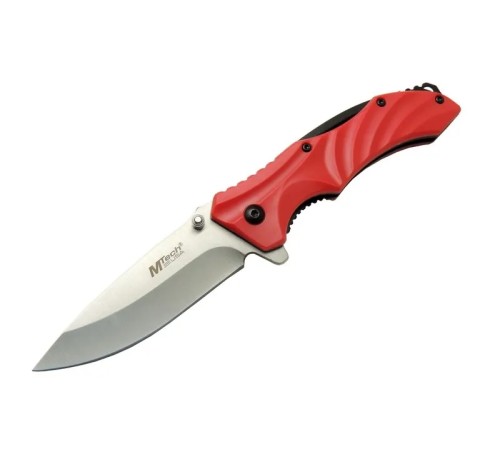 Mtech 4312 Kırmızı Kamp Çakı 20cm - Yarı Otomatik, Kemerlikli