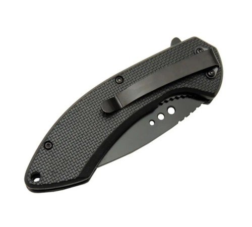 Mtech 4215 Kırmızı Kamp Çakı 20cm- Yarı Otomatik, Kemerlikli, Oluklu