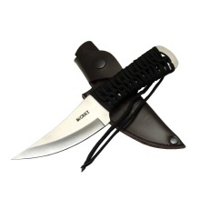Crkt Scrub Fixed 2712 WY Kamp / Outdoor Bıçak 22,5cm - İpli Sap, Deri Kılıflı