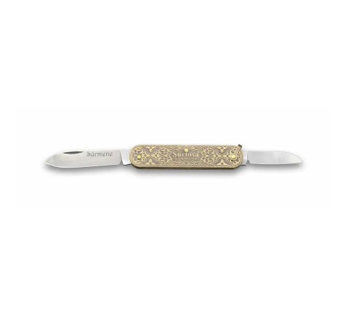 Sürbısa 61804 Pirinç İşlemeli Sürmene Çakısı 5,5 / 3,5 cm - Çift Bıçaklı