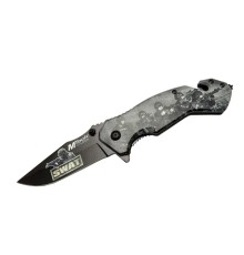 Mtech 4 23 6 Swat Kurtarma / Kamp Çakı 20cm - Yarı Otomatik, Kemerlikli, Cam Kırma Ve İp Kesme Aparatlı