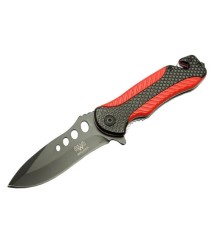 Welder Kurtarma Çakısı Kırmızı 22 cm Yarı Otomatik , Kemerlikli