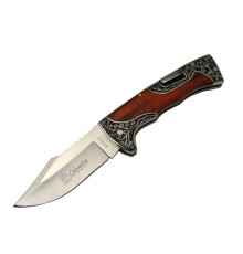 Columbia B3157A İşlemeli Kamp Çakı 22 cm - Gül Ağacı Saplı, Manuel Açılma
