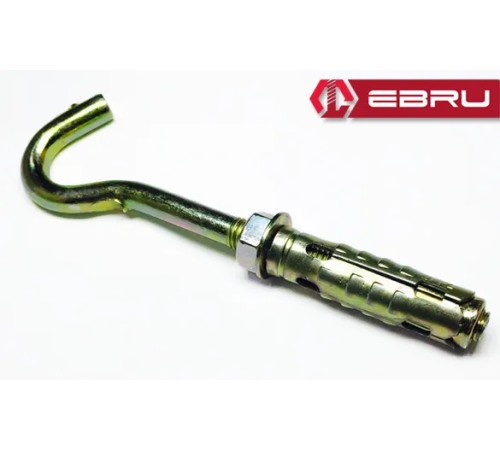 Ebru Gömlekli Kancalı Çelik Dübel M6 - 10 Adet