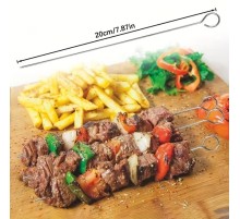 10 Adet Paslanmaz Çelik Mangal Şişi Seti – 20 cm Metal Çöp Şiş ve Izgara Şişleri