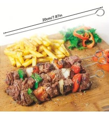 10 Adet Paslanmaz Çelik Mangal Şişi Seti – 20 cm Metal Çöp Şiş ve Izgara Şişleri