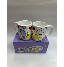 Donald Ve Daisy Duck 2'Li Öpüşen Çift Kupa Bardak Seti